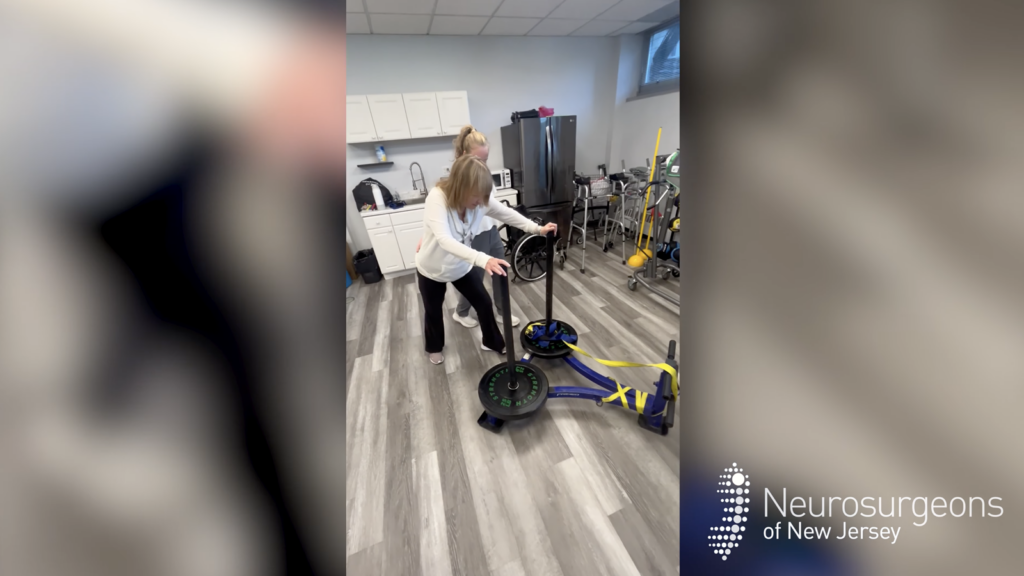 Anita in physical therapy after ACDF surgery.