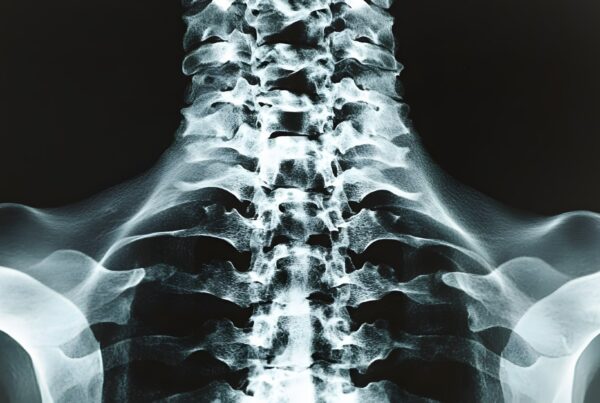 xray of cervical spinal stenosis with myelopathy.