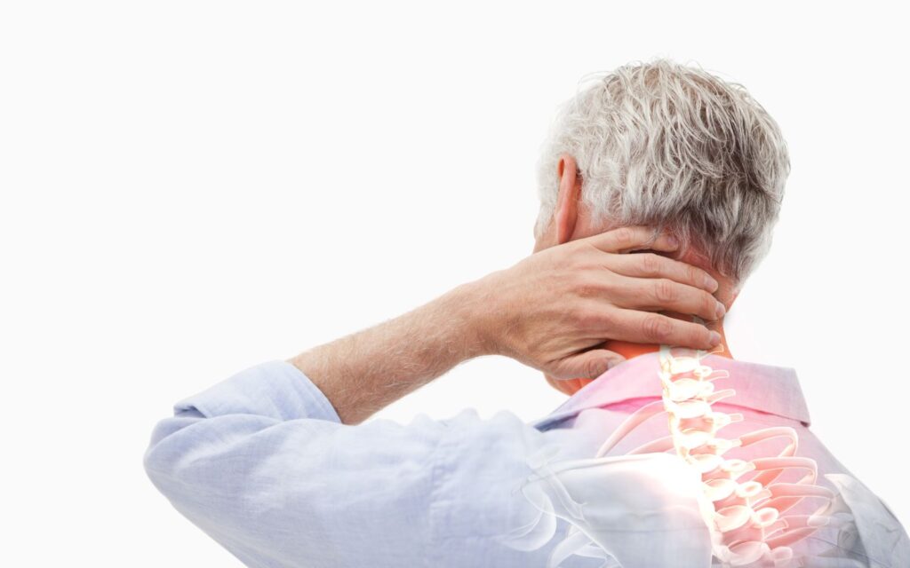 Man weighing his surgical options with cervical neck pain.