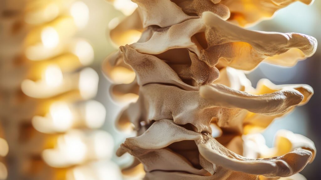 Close up of a spine.