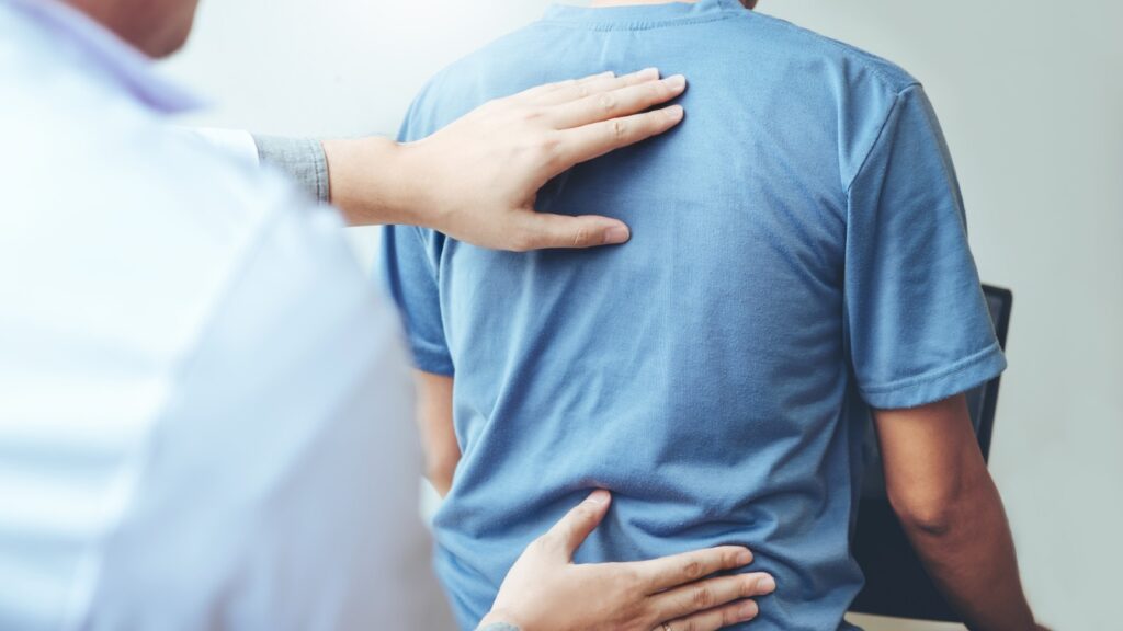 Doctor examining a patient.
